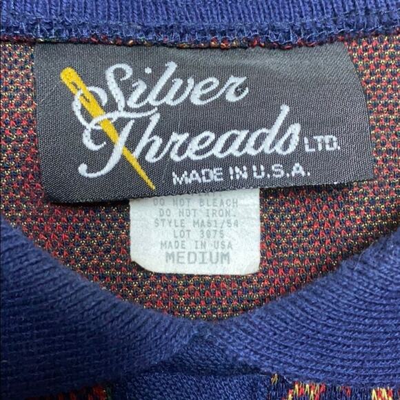 Silver Threads Vintage Made in USA Sweater M - Picture 3 of 5